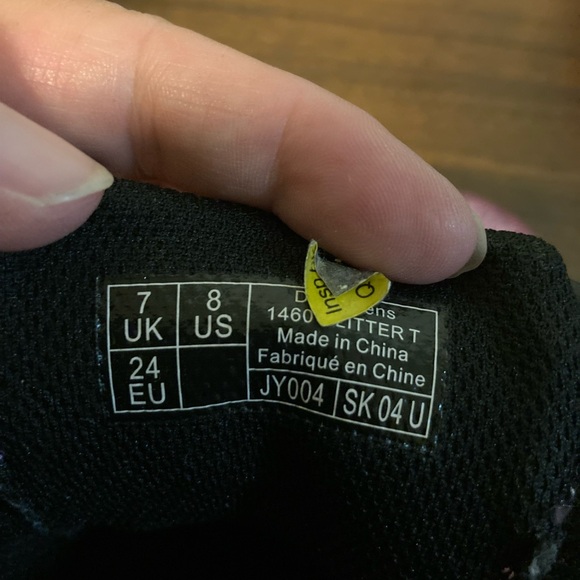 Pink Glitter Lace Up Doc Martens Toddler Boots Size 8 Great Condition - Picture 9 of 9